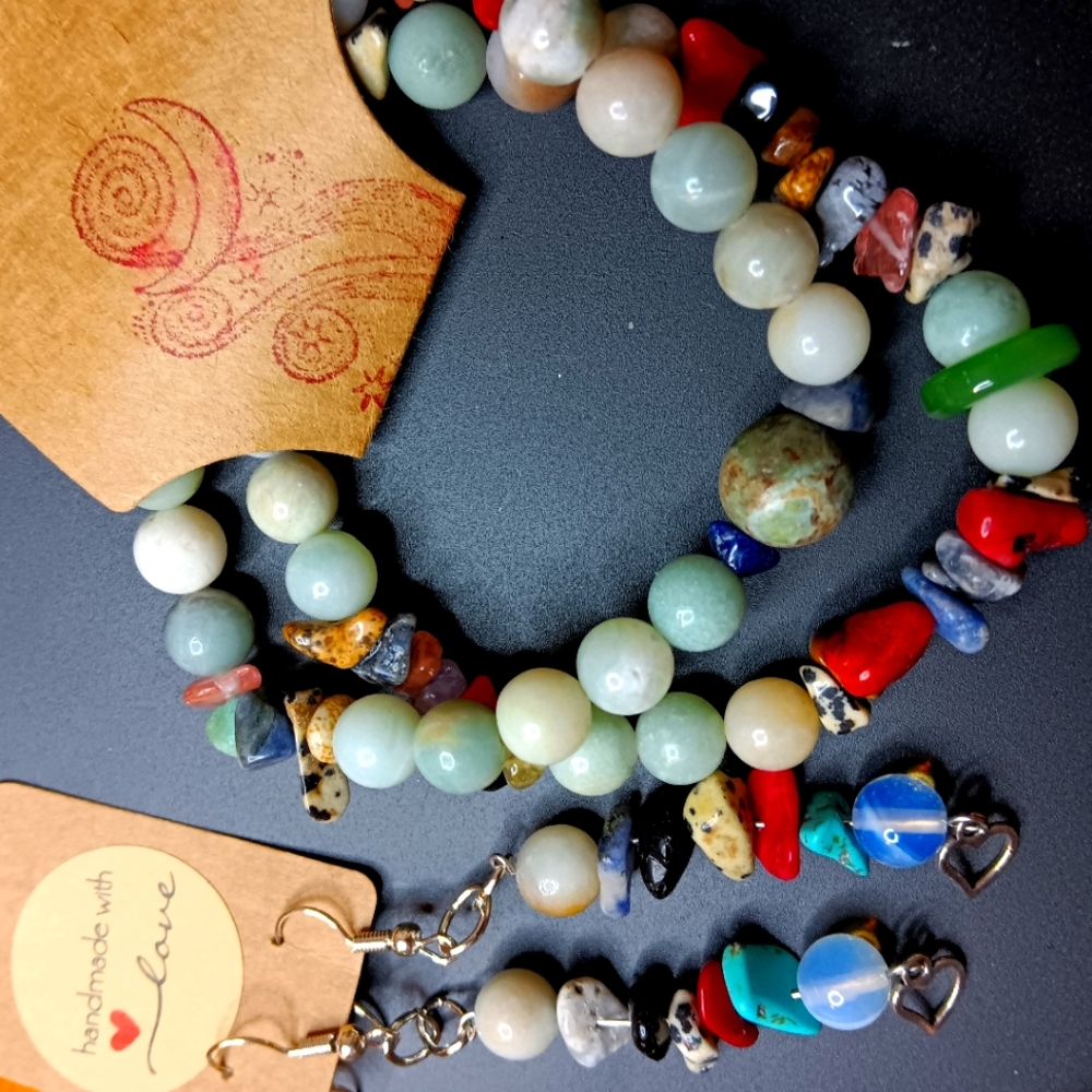 2 Crystal Bracelets & matching dangle earrings